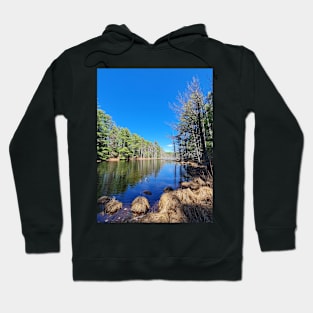 Lakeside Pines Nature Photography New England Feel Hoodie